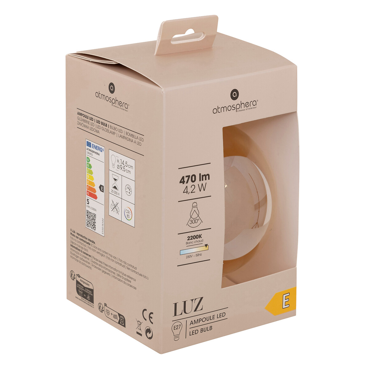 L&acirc;mpada VINTAGE ambar led g95 2w e27