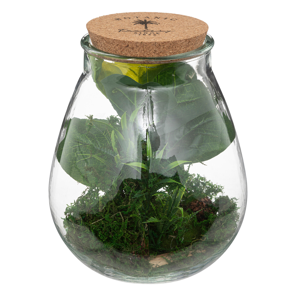 Jarra De Vidro Com Plantas Artificiais Caravane