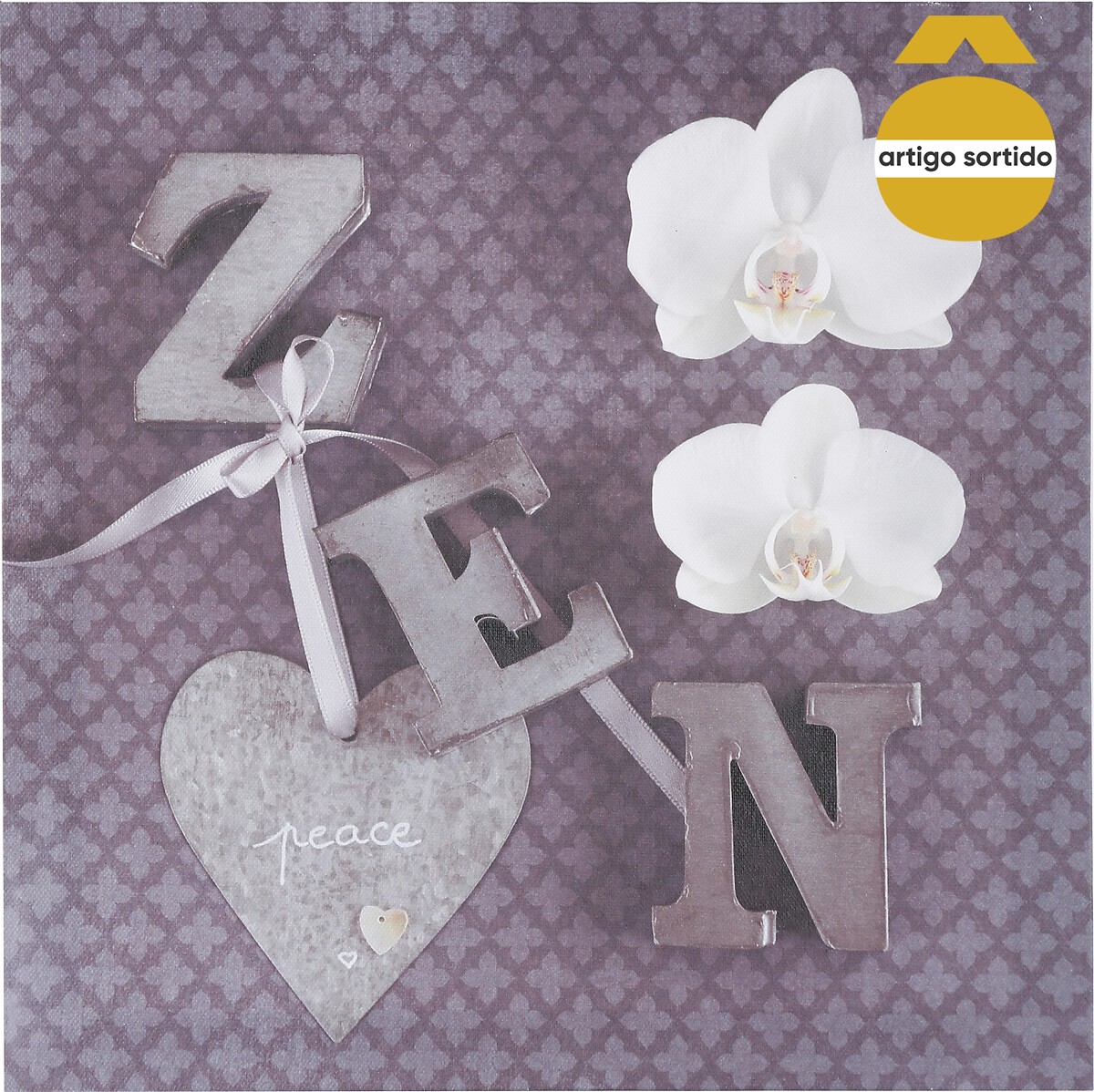 Quadro decorativo ZEN flores 28x28cm