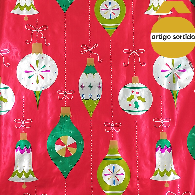 Rolo papel de embrulho decora&ccedil;&atilde;o natal&iacute;cia 70x200cm