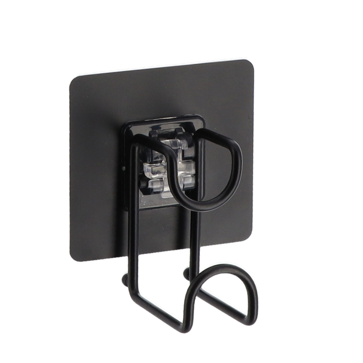 Gancho wc preto em metal com adesivo