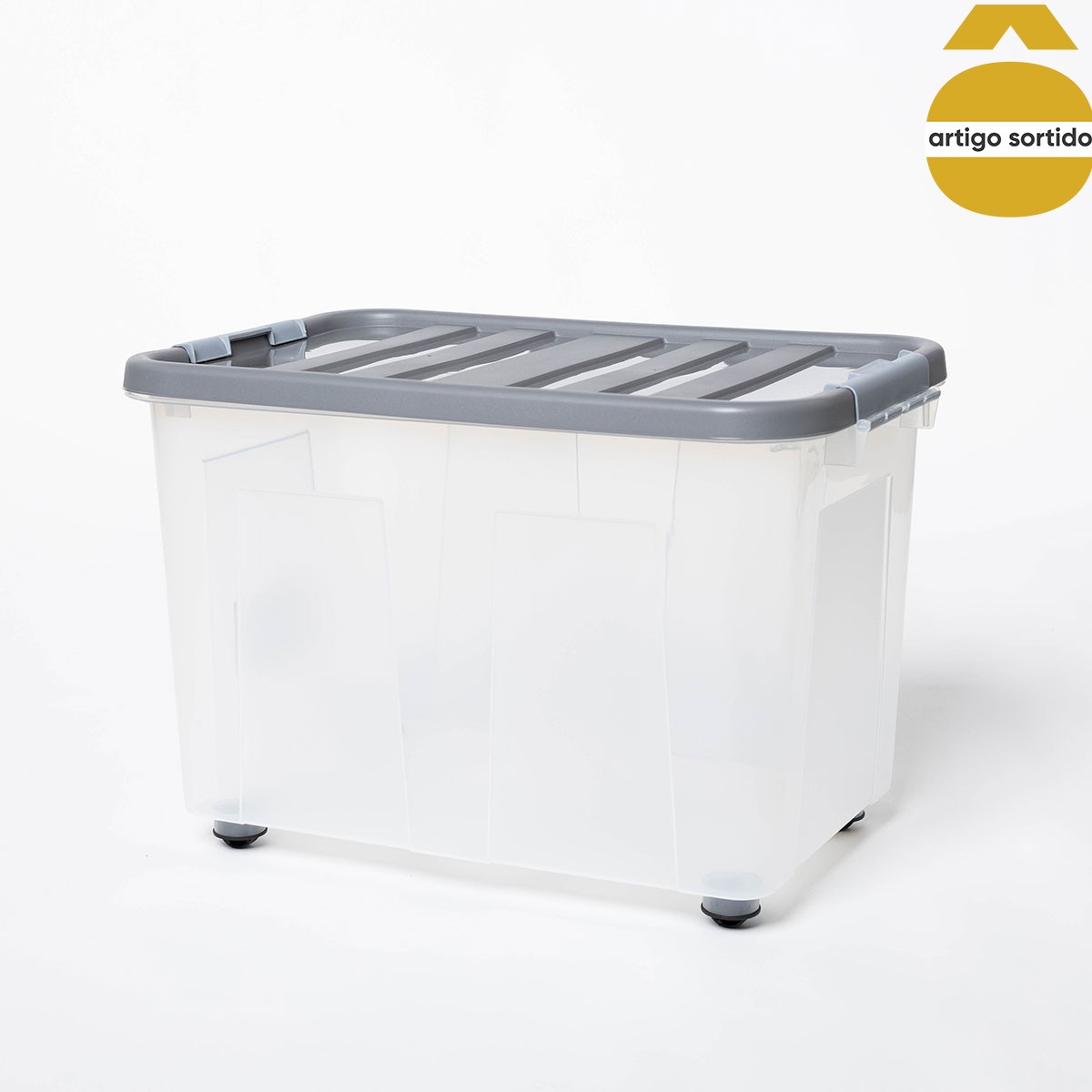 Caixa de arrumação com rodas 75l,  Caixa de arrumação com rodas 75l