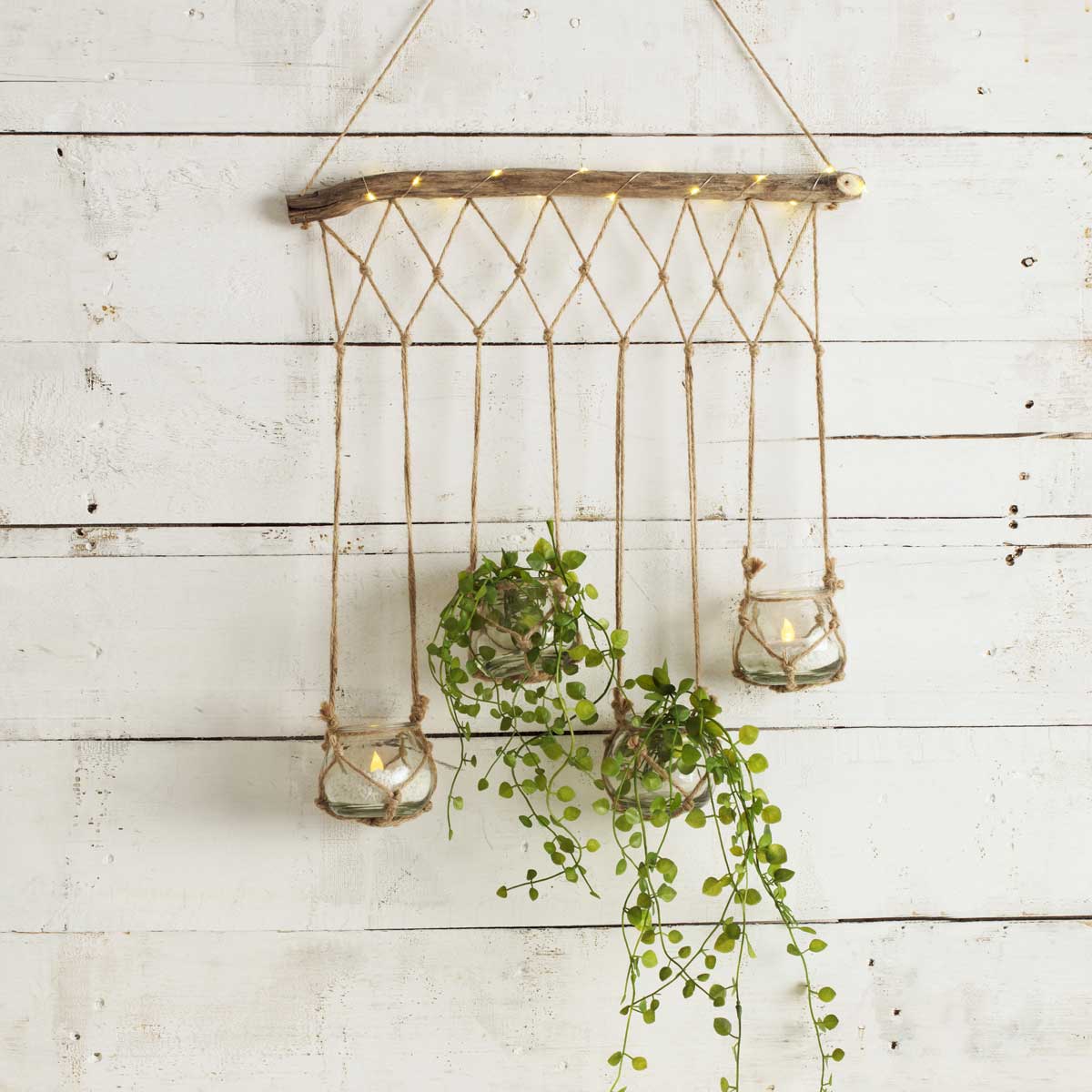 Conjunto 4 jarras suspensas com suporte