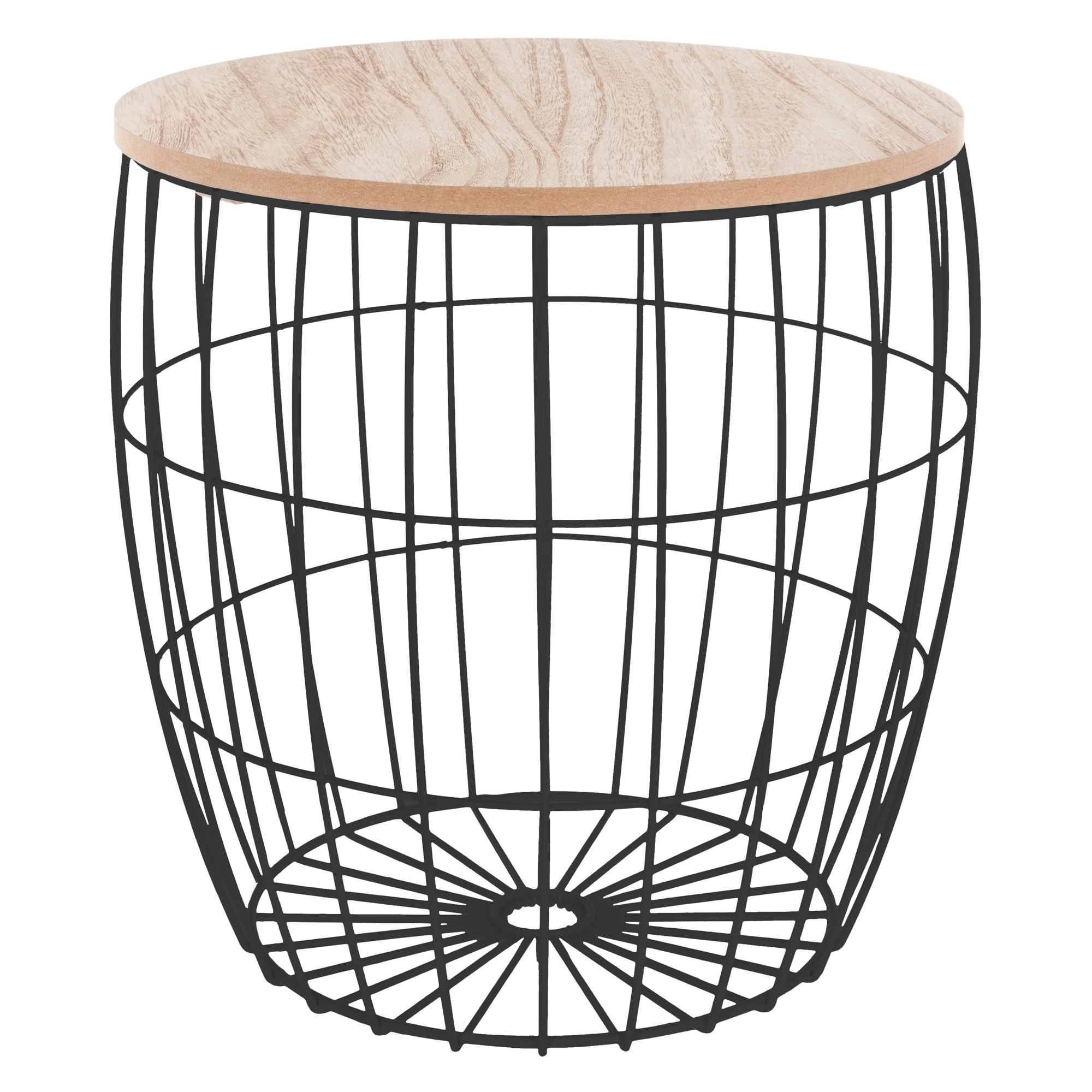 Mesa De Apoio Preta Em Metal Atomic 35X36Cm