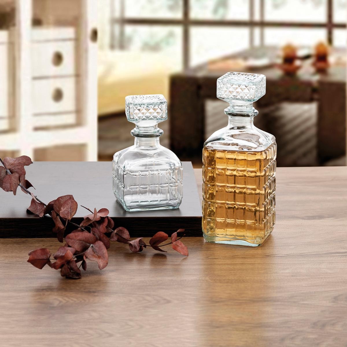 Garrafa de licor quadrada em vidro 1l