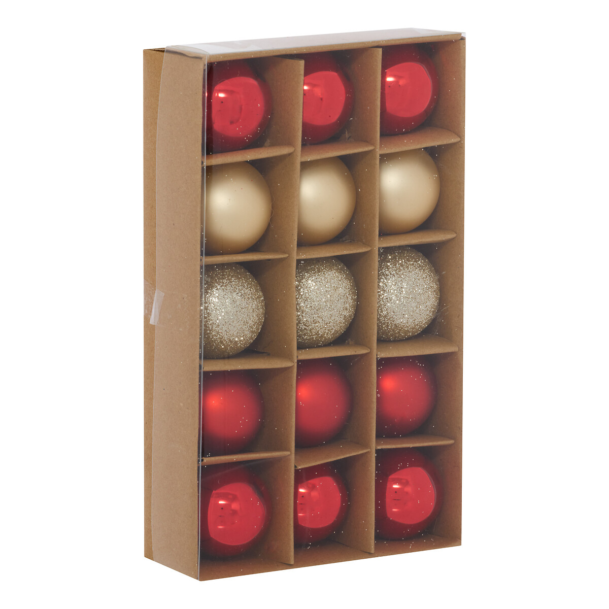 Conjunto de 15 bolas de Natal em vidro