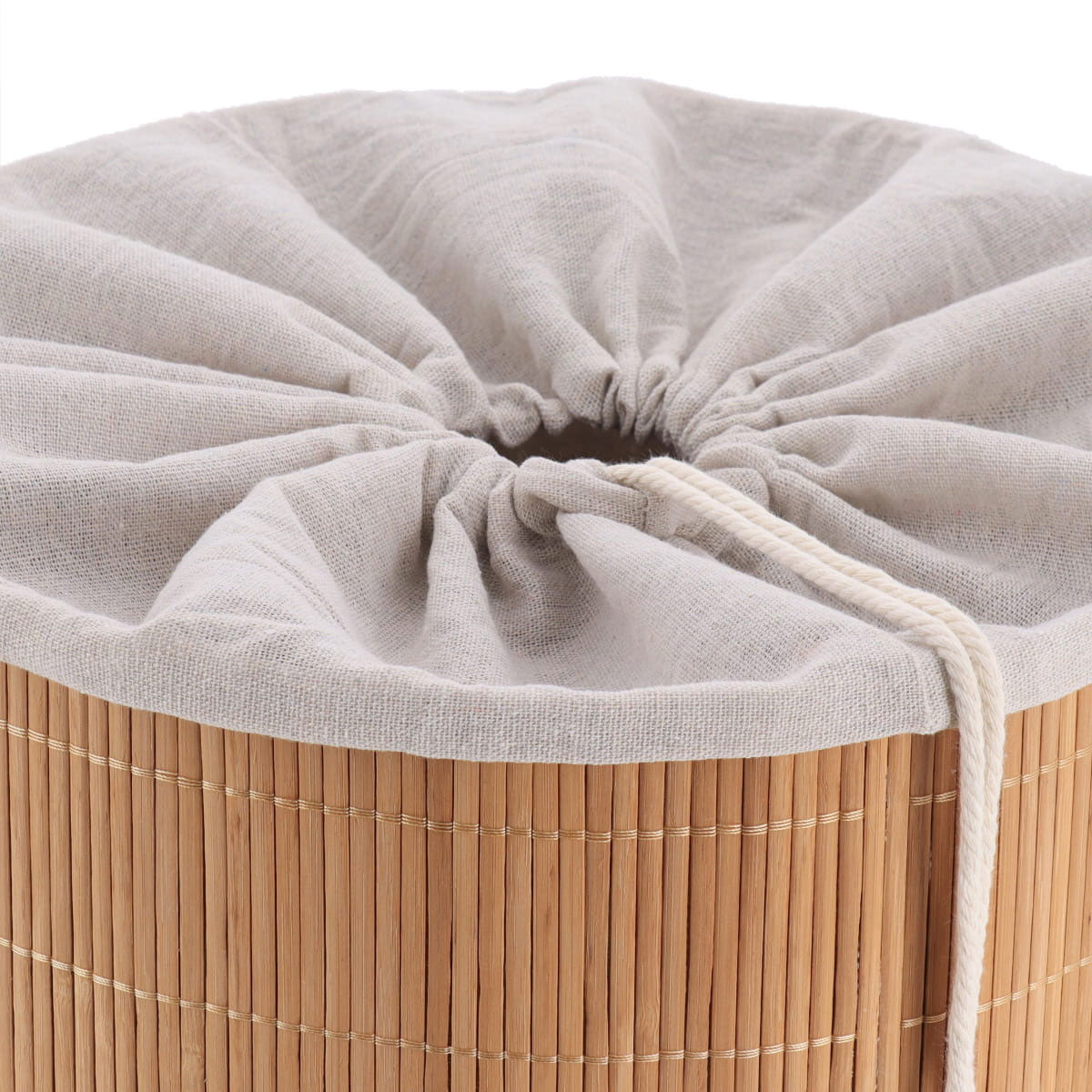 Cesto de roupa wc dobr&aacute;vel castanho em bambu