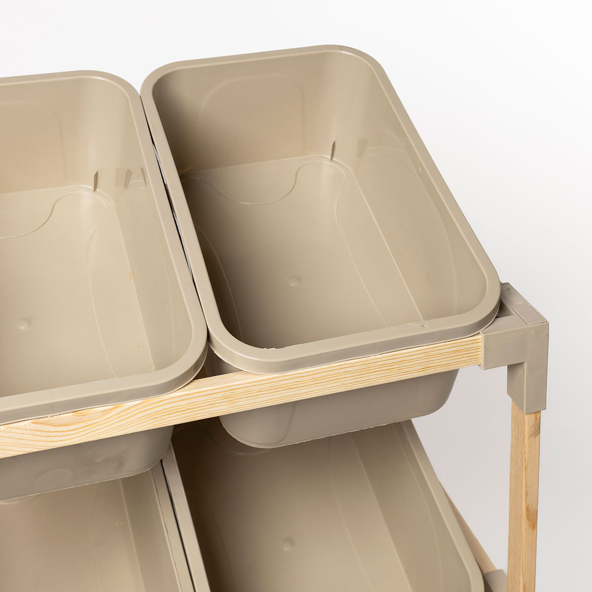 Estante com 6 organizadores bege