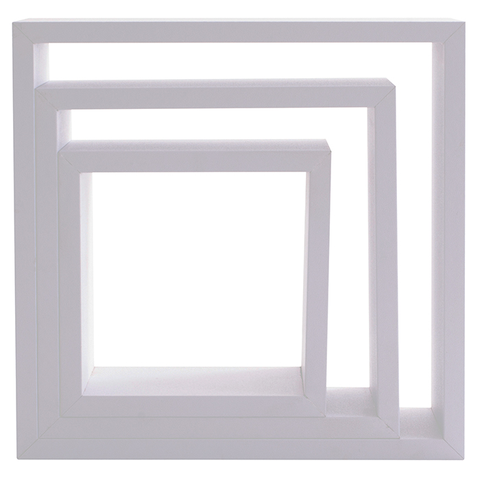 Conjunto de 3 estantes cubo brancas 24/27/30cm