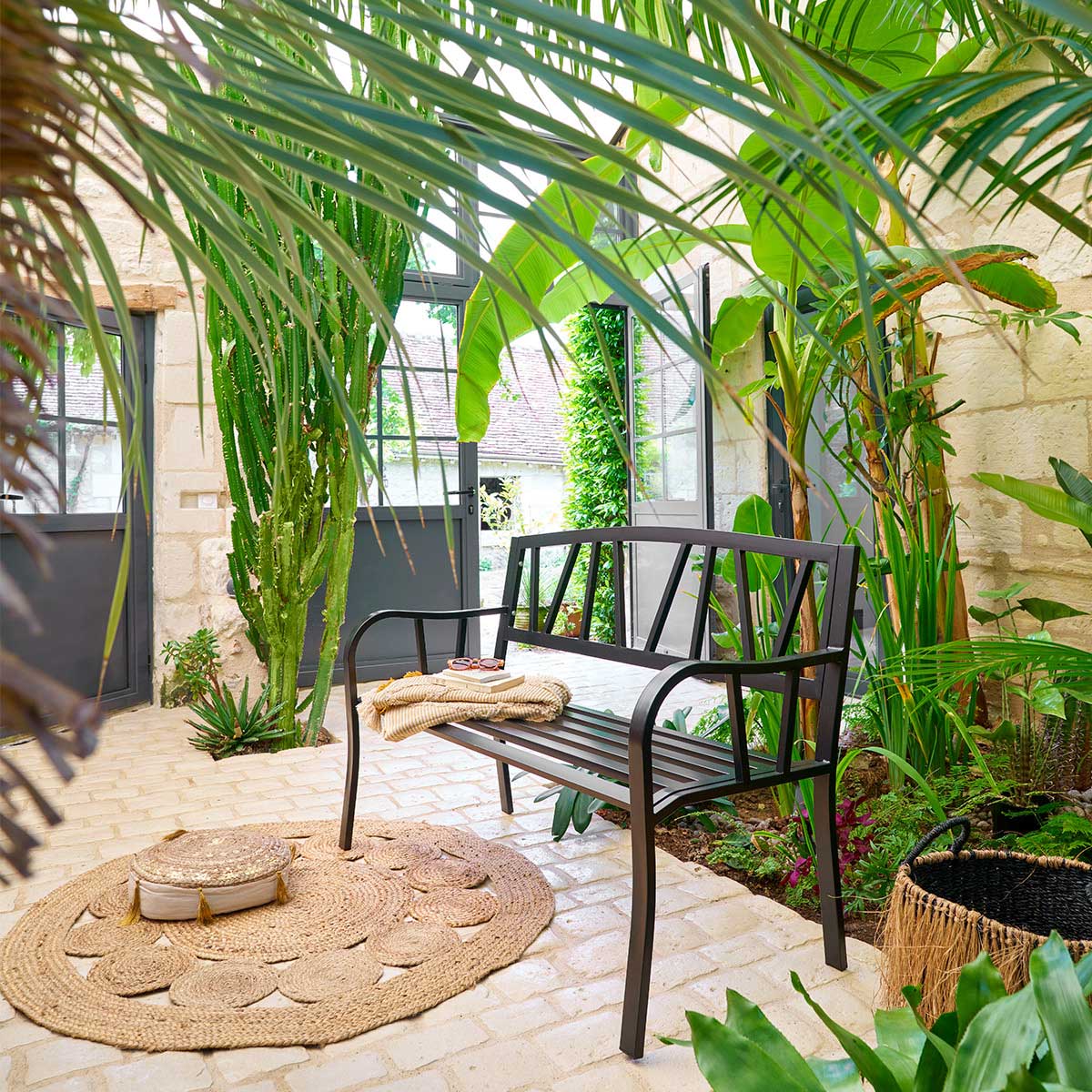 Banco de jardim ALVERNIA preto