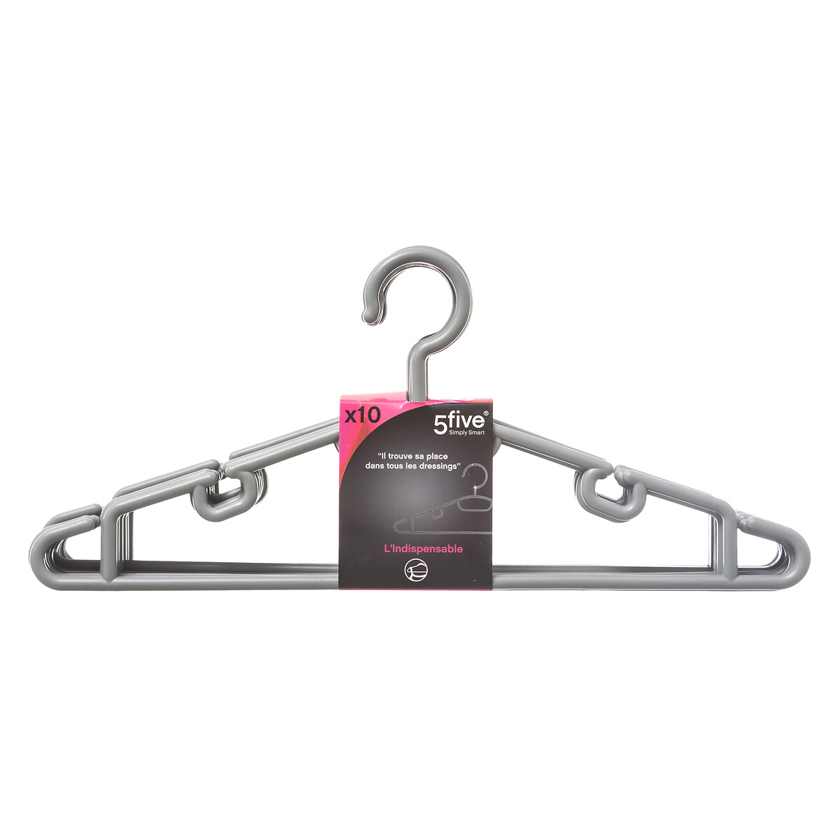 Conjunto de 10 cabides cinza escuro