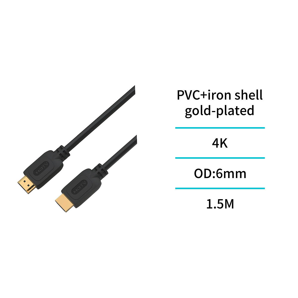 Cabo HDMI 4K Preto