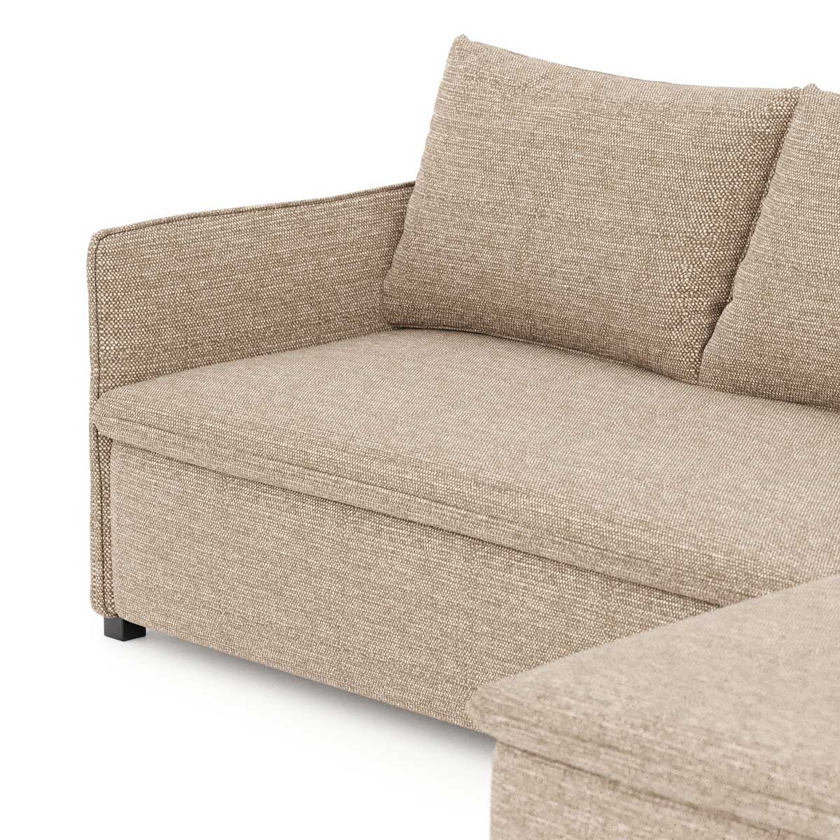 Sofá Cama Jaipur Bege 3 Lugares Com Chaise Longue hôma