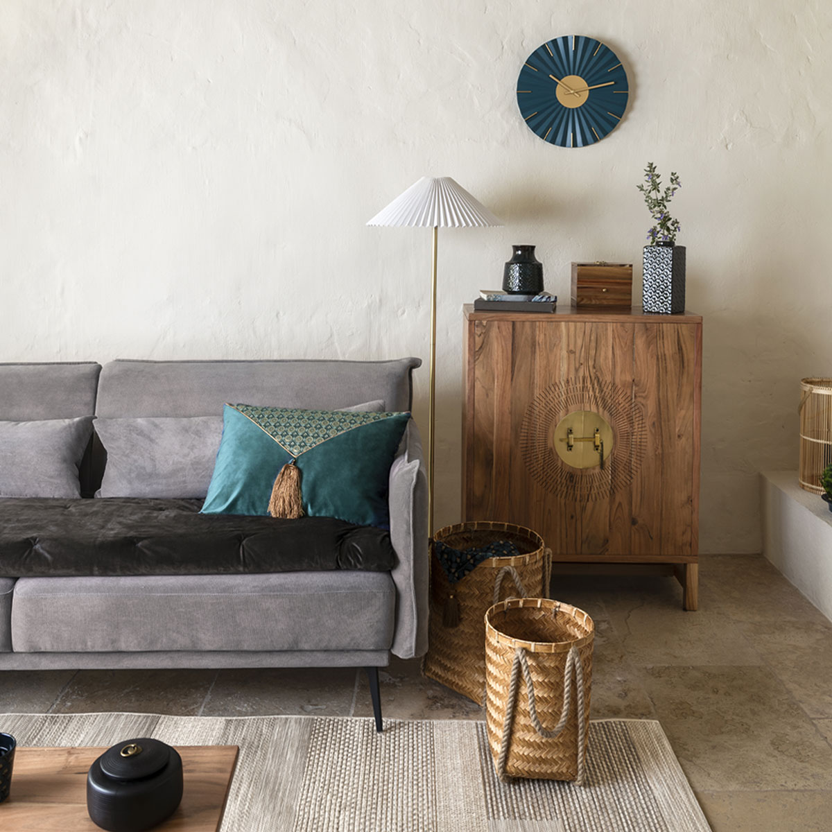 Móvel de apoio JILING com 2 portas em madeira acácia,  Móvel de apoio JILING com 2 portas em madeira acácia