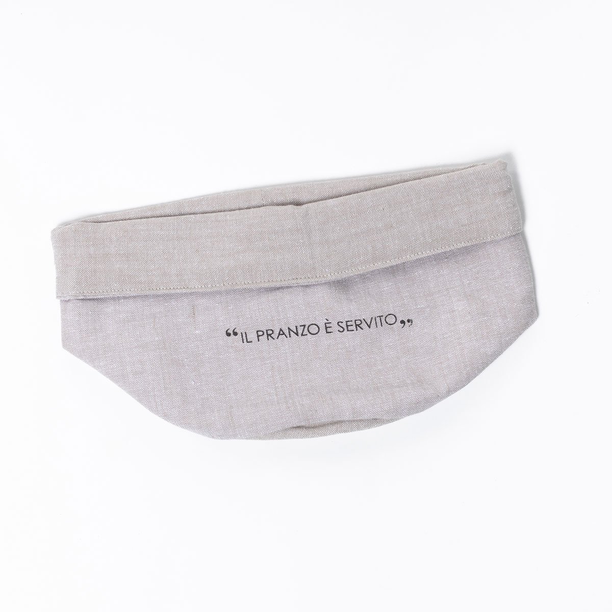 Cesto de p&atilde;o taupe em algod&atilde;o 27cm