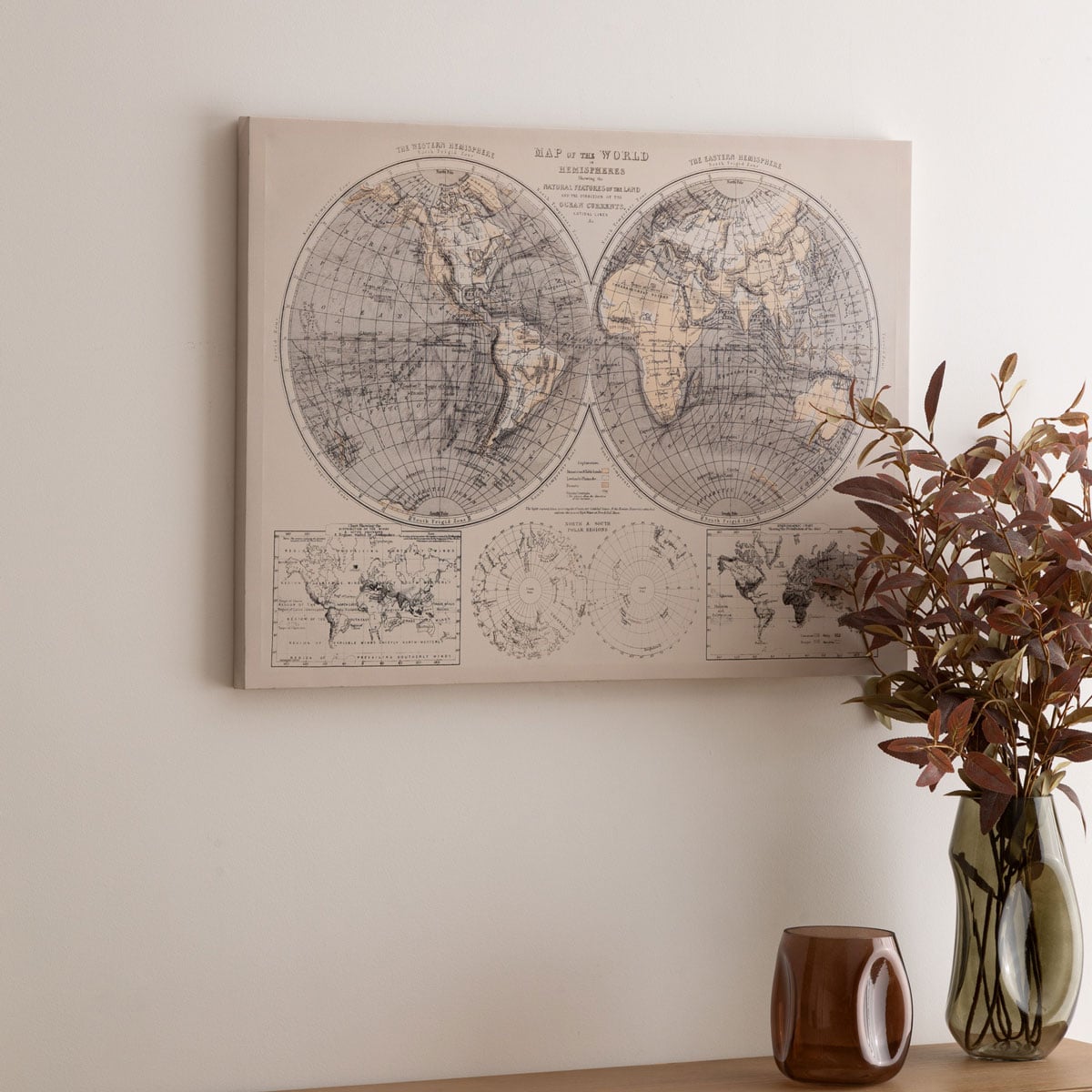 Quadro decorativo mapa mundo