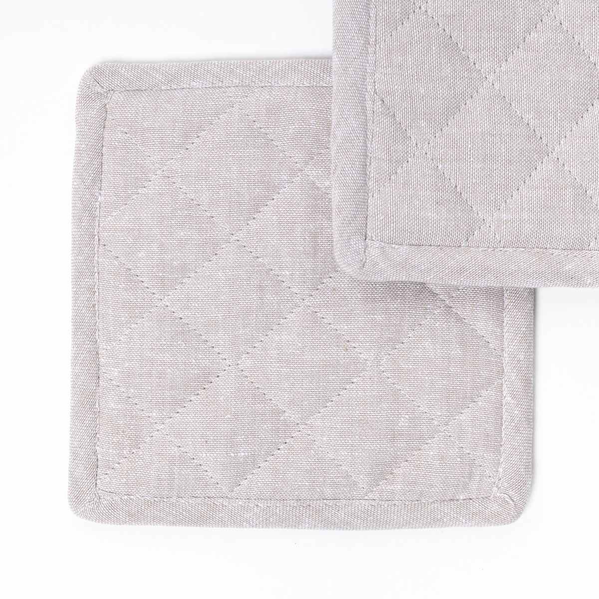 Conjunto de 2 pegas com frase taupe em algodão