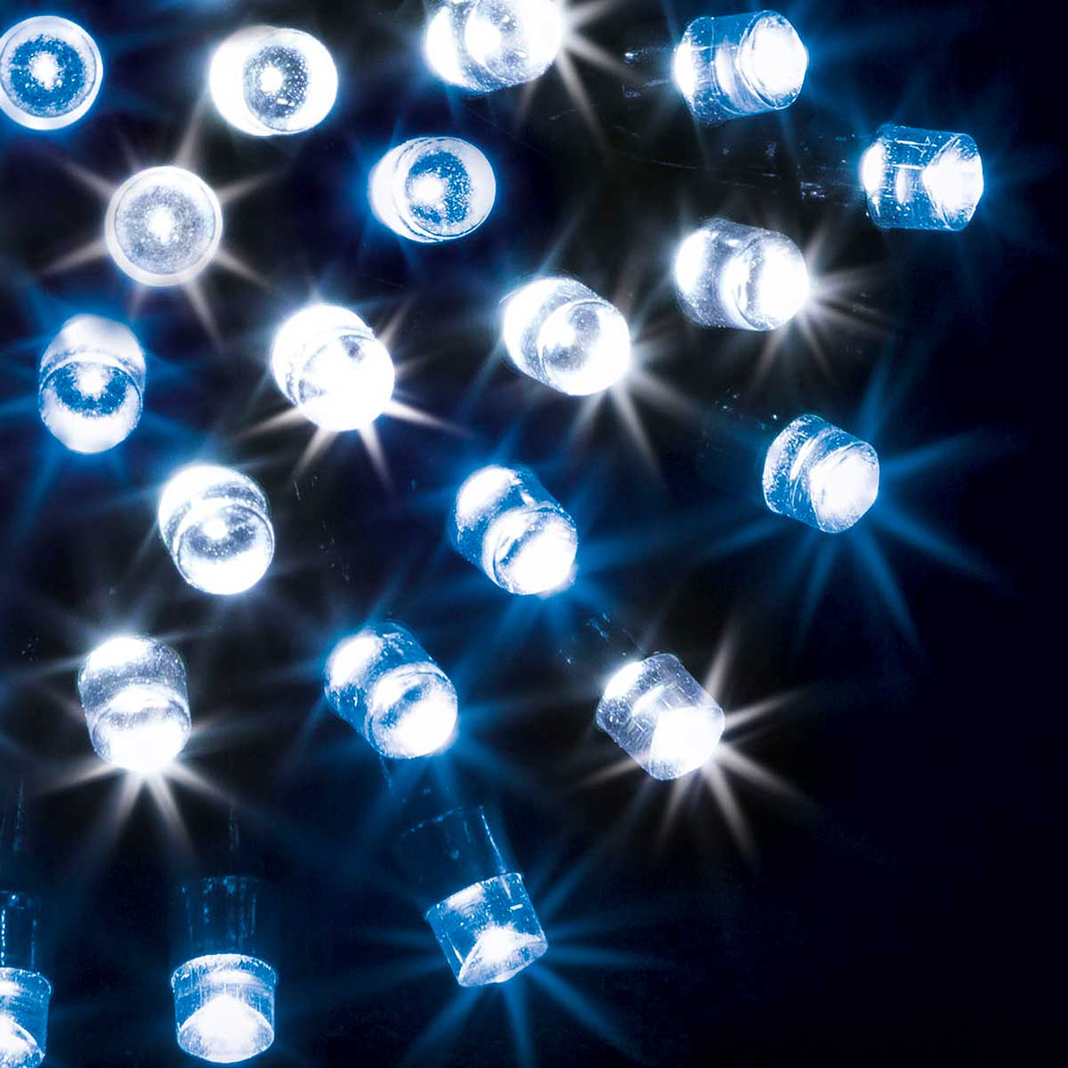 Série luminosa de natal branco frio e azul 100 leds 10m