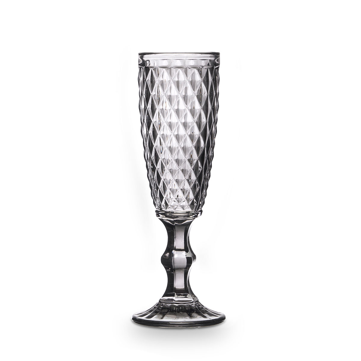 Copo De Champanhe Diamante Cinza 17,5cl