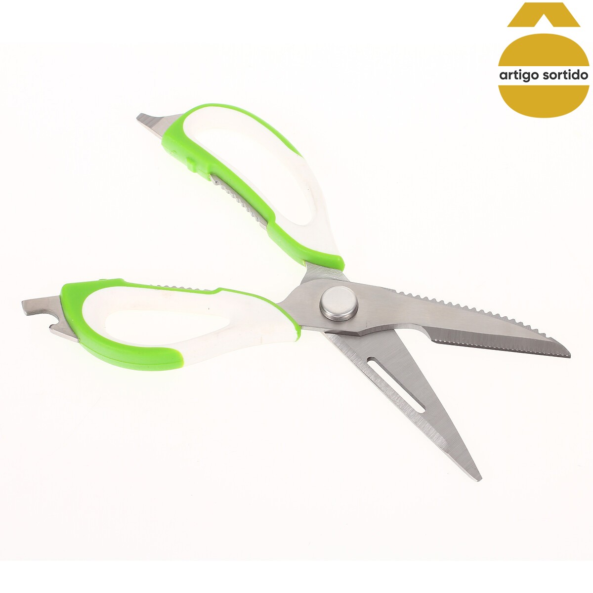 Tesoura de cozinha multifunções com proteção,  Tesoura de cozinha multifunções com proteção