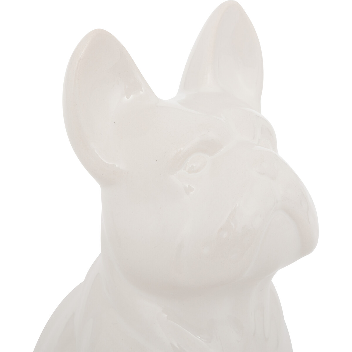 Cão decorativo branco em cerâmica