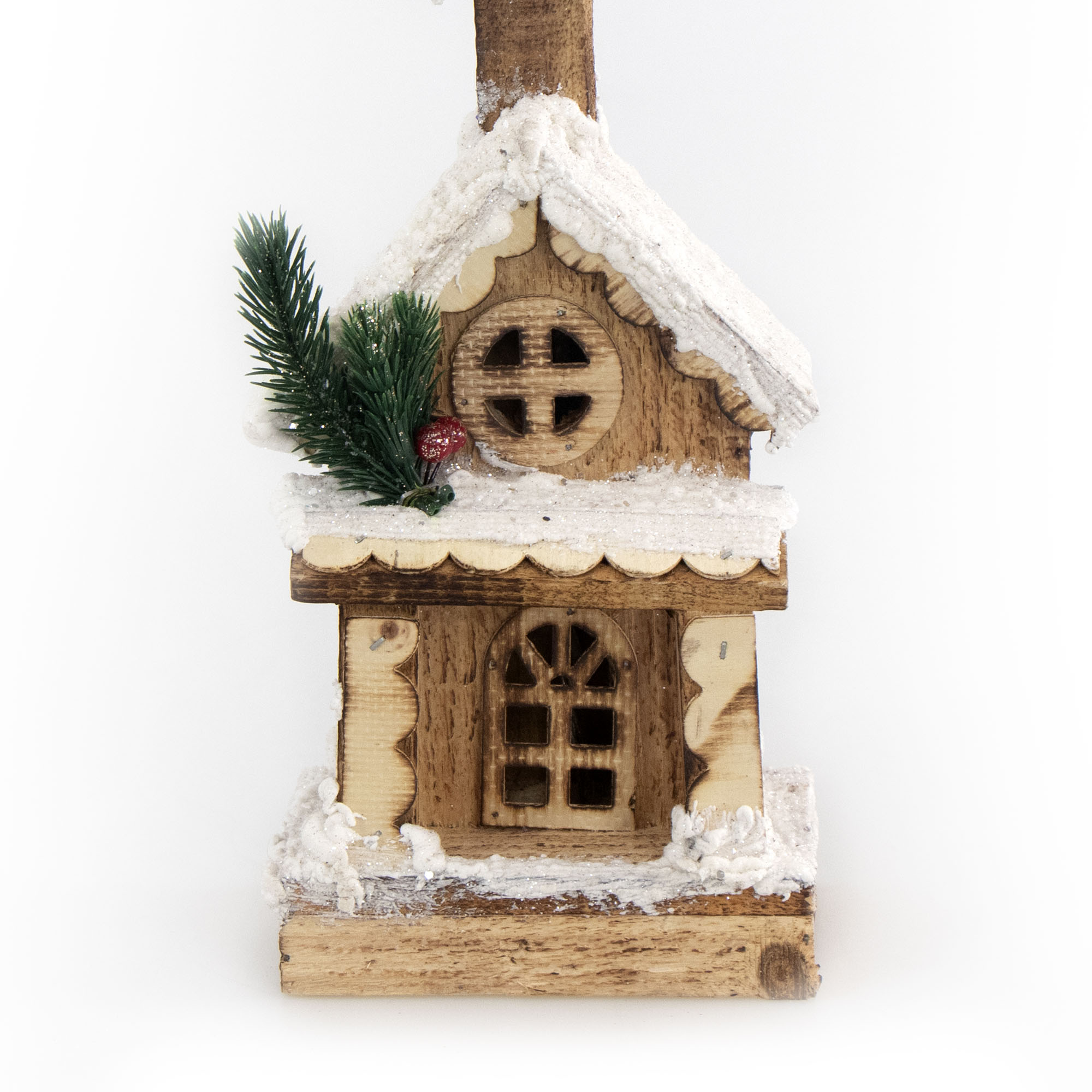 Casa em madeira com torre luminosa