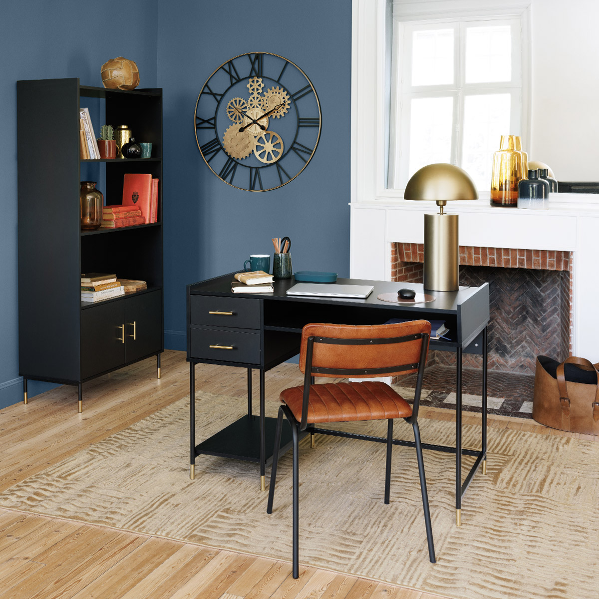 Candeeiro de mesa ULYSSE dourado em metal 50cm