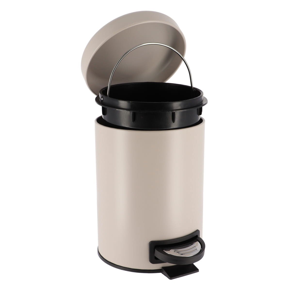 Balde wc taupe mate soft close em metal 3l