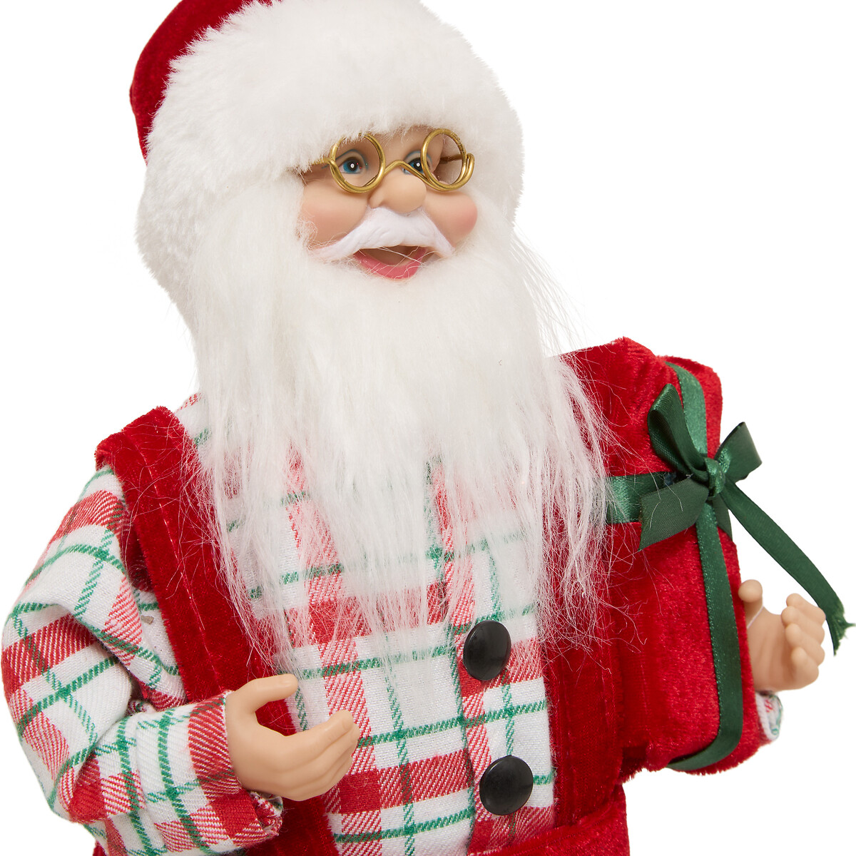 Figura Pai Natal com jardineiras 30cm