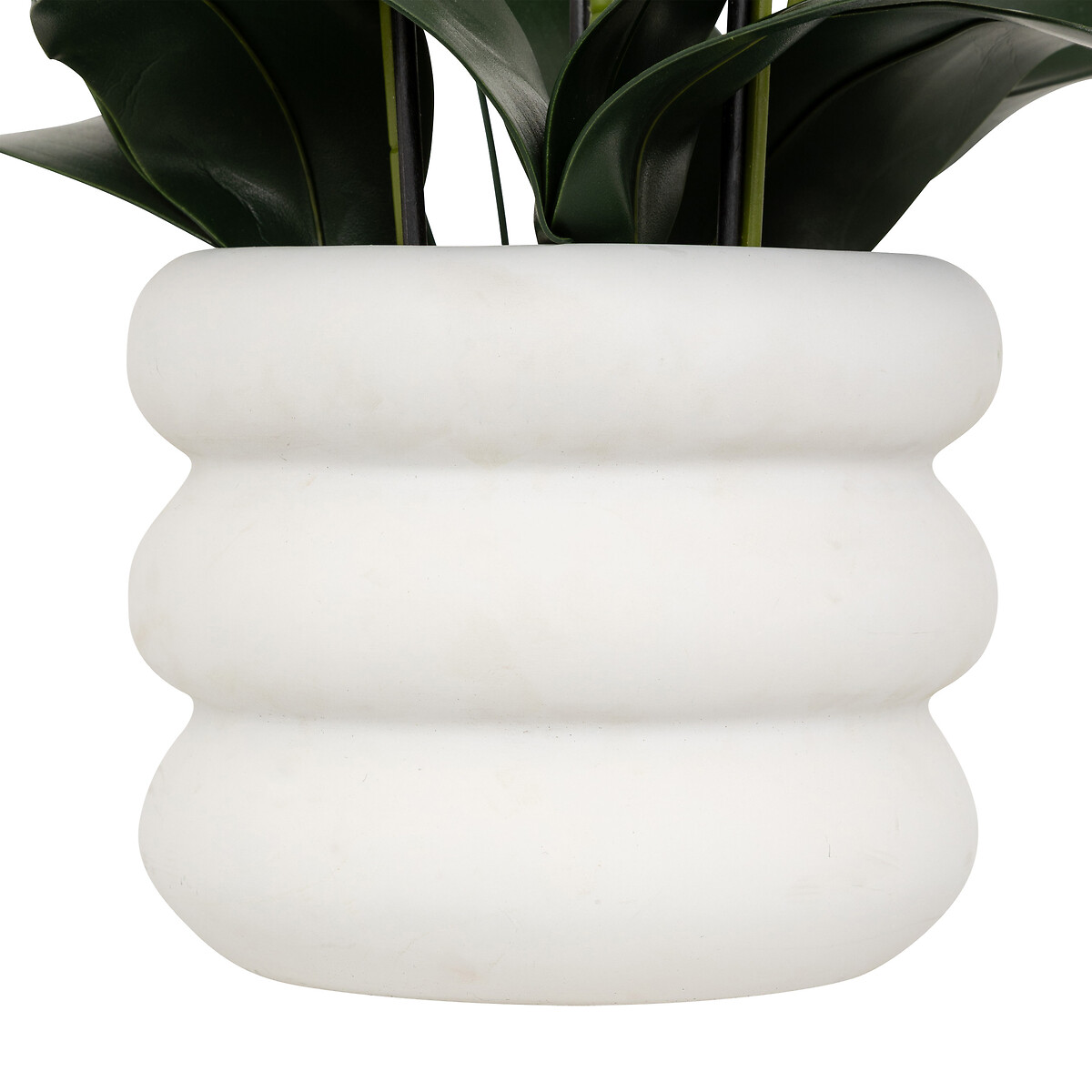 Vaso com orqu&iacute;dea artificial MICK branca 80cm