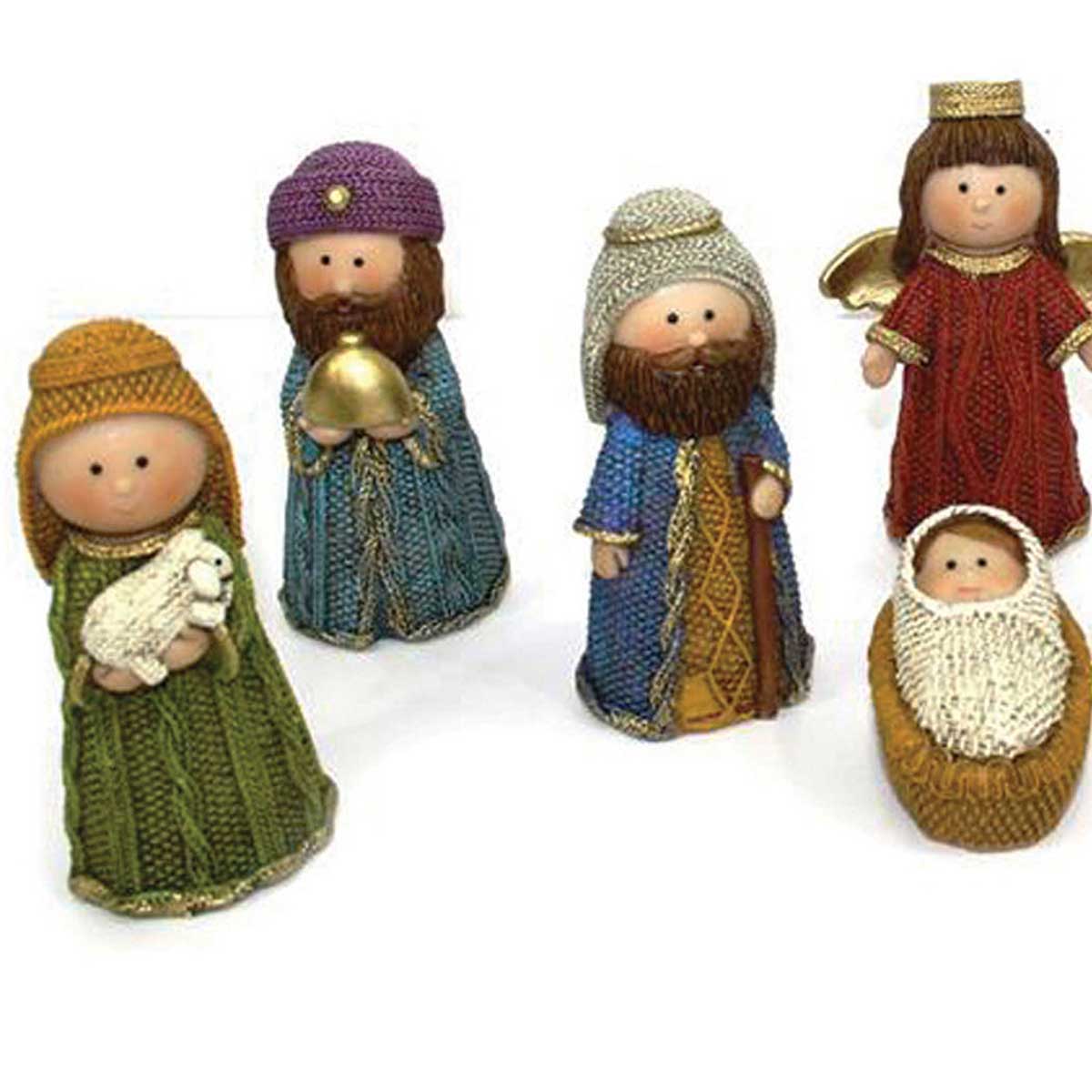 Conjunto de 8 figuras em resina para presépio,  Conjunto de 8 figuras em resina para presépio