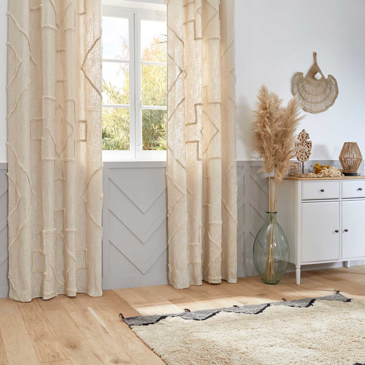 Cortina TUFT INCA marfim 130x260cm
