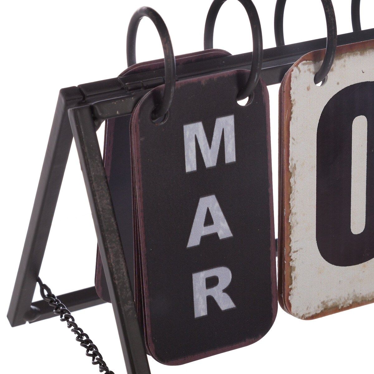 Calendário VINTAGE preto e branco em metal