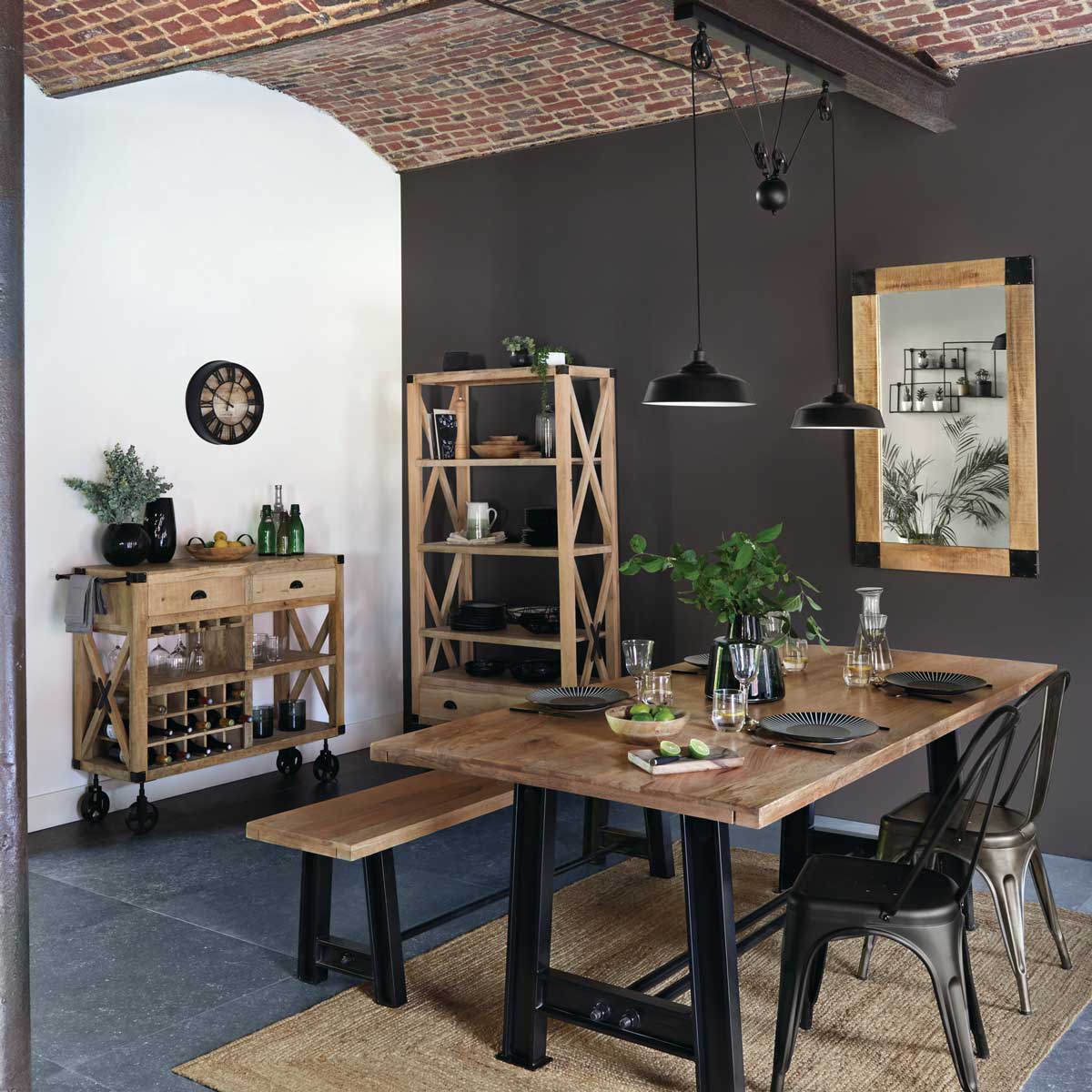 Rel&oacute;gio decorativo de parede castanho VINTAGE 21cm