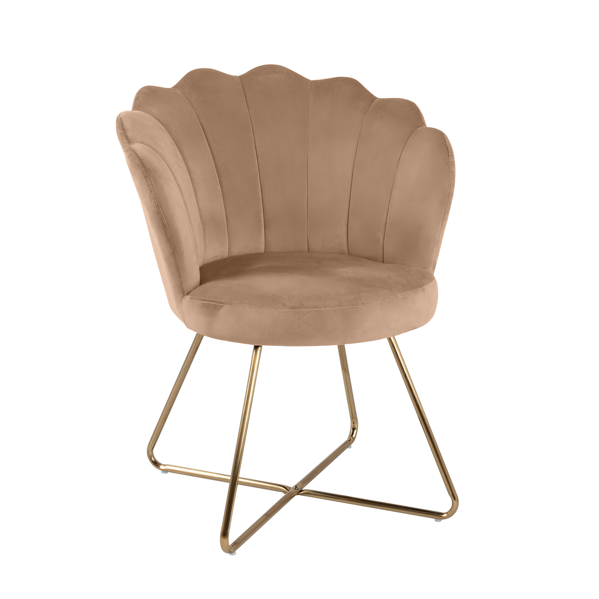 Poltrona BLOOM veludo bege com pernas douradas,  Poltrona BLOOM veludo bege com pernas douradas