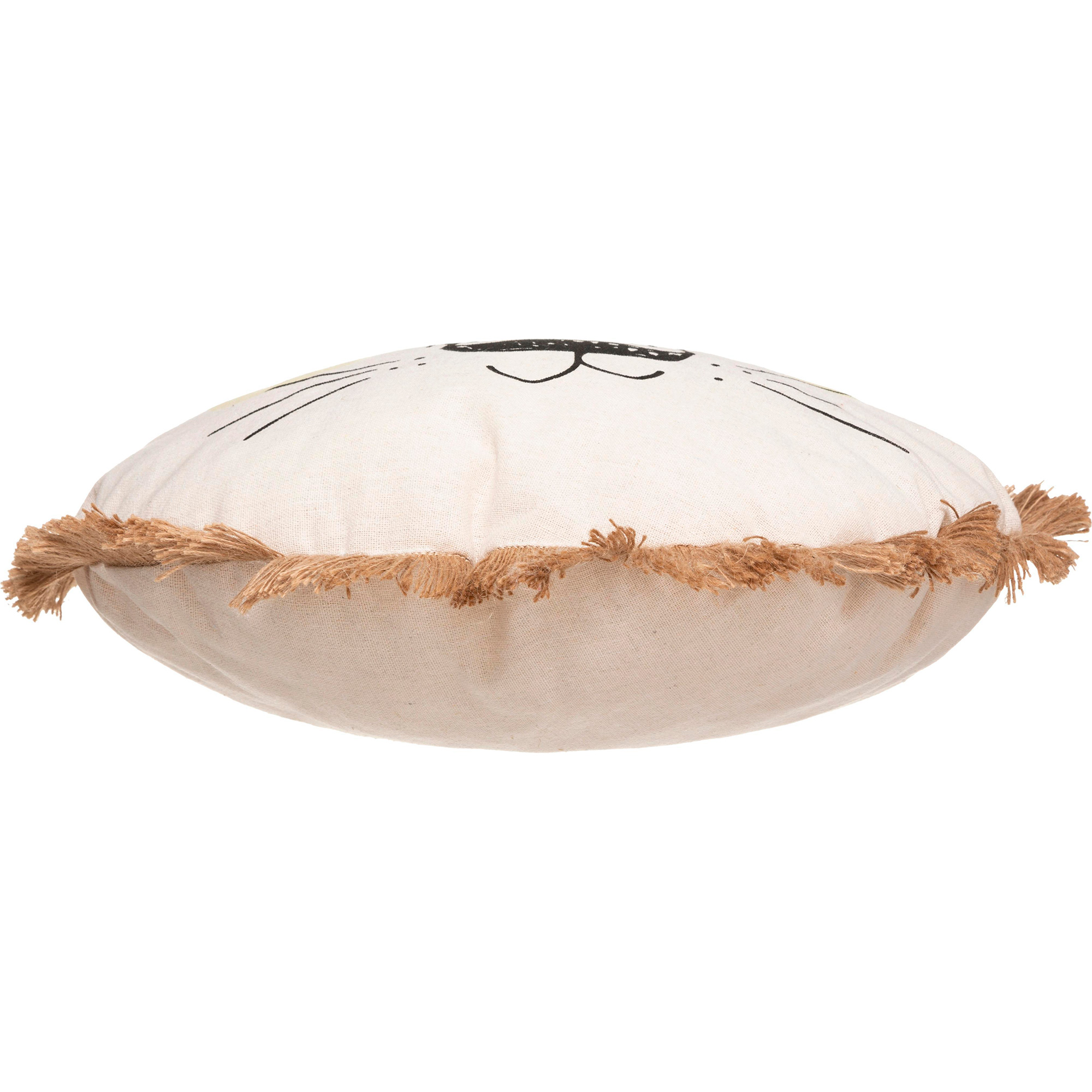 Almofada leão com franjas 44cm