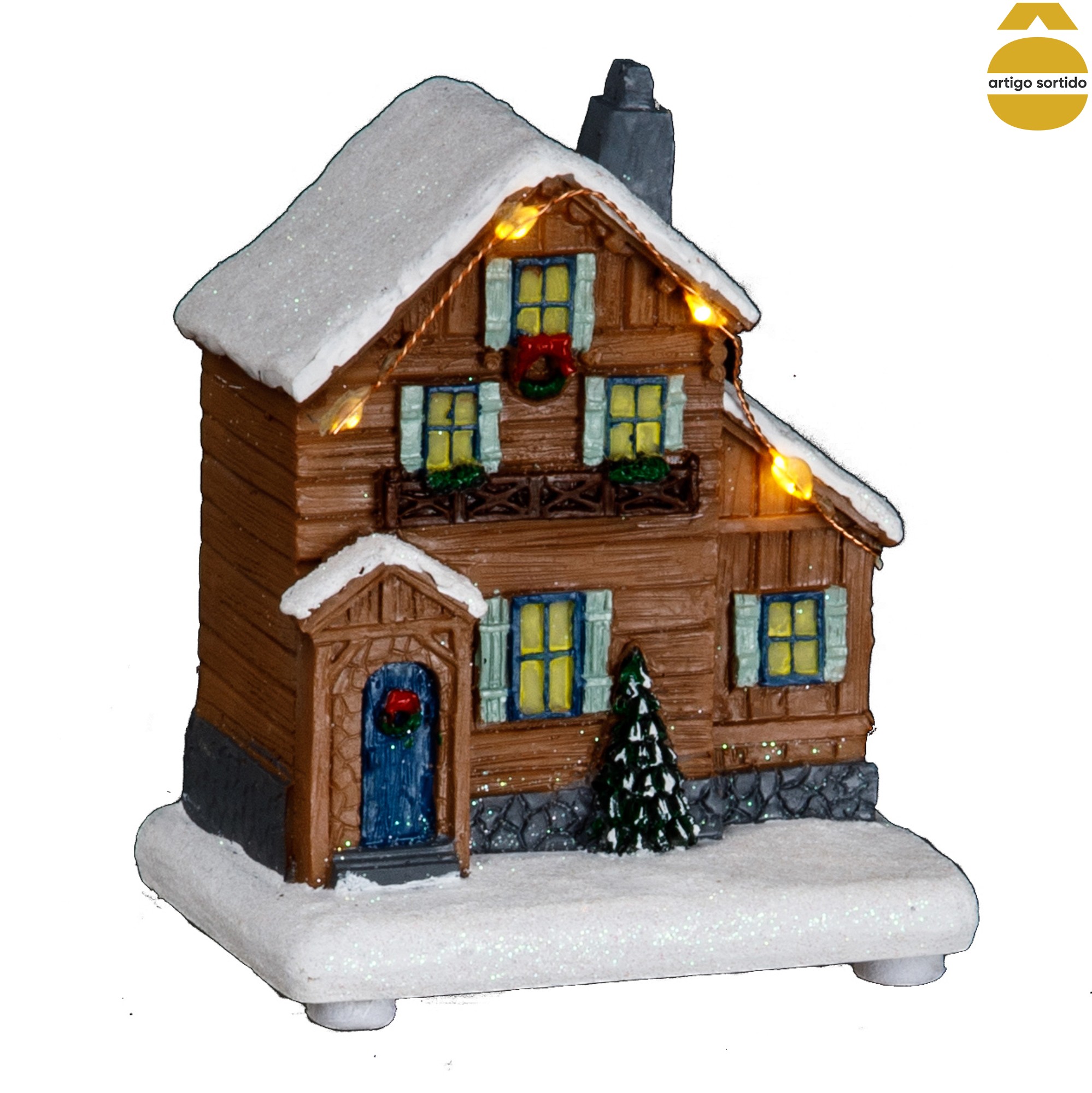 Chalé de natal luminoso