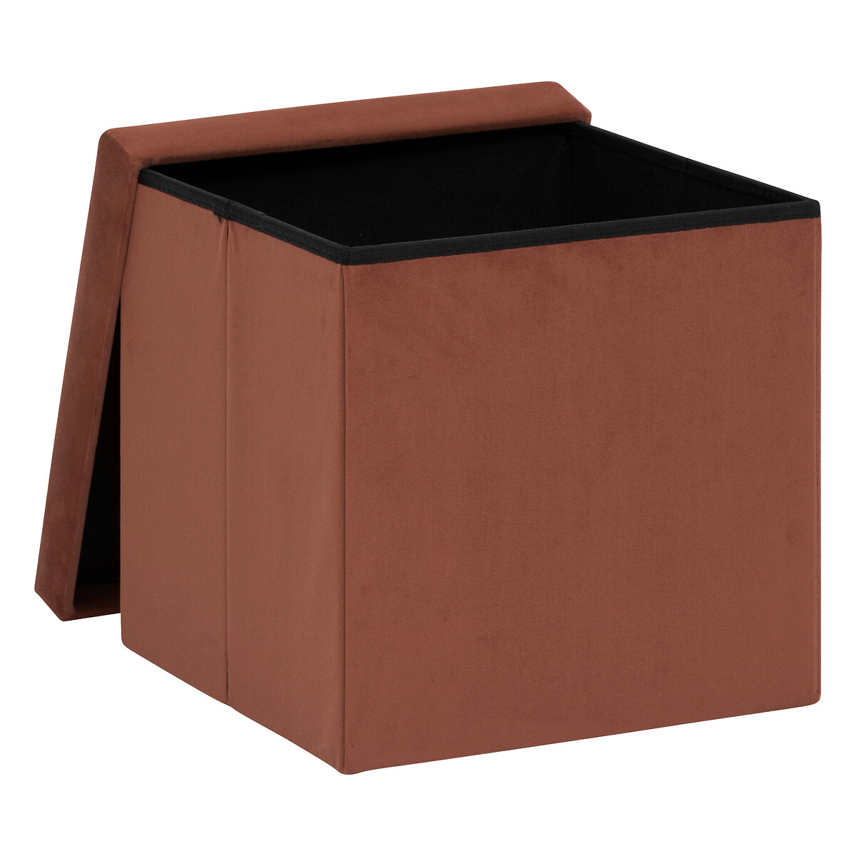 Pufe TESS terracota em veludo