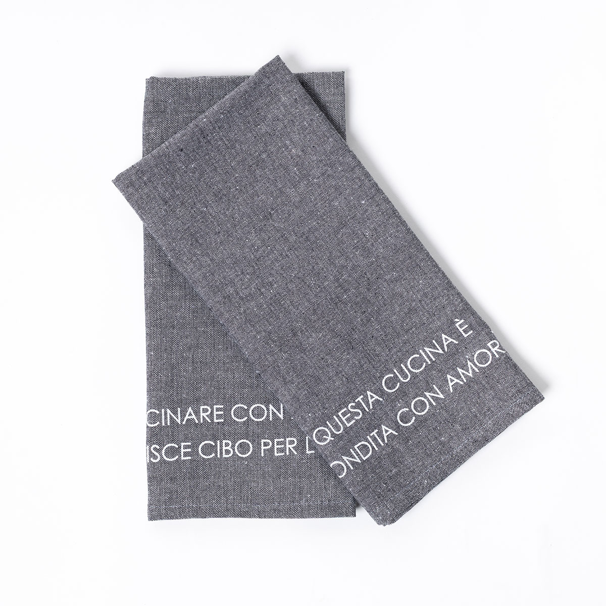 Conjunto de 2 panos cozinha cinza escuro 45x65cm