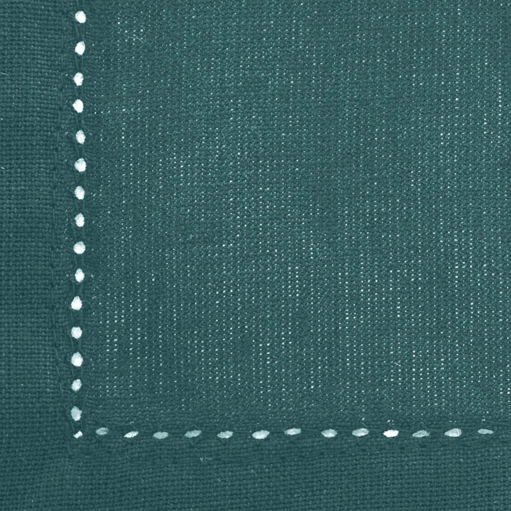 Conjunto de 4 guardanapos CHAMBRAY verde esmeralda em algod&atilde;o