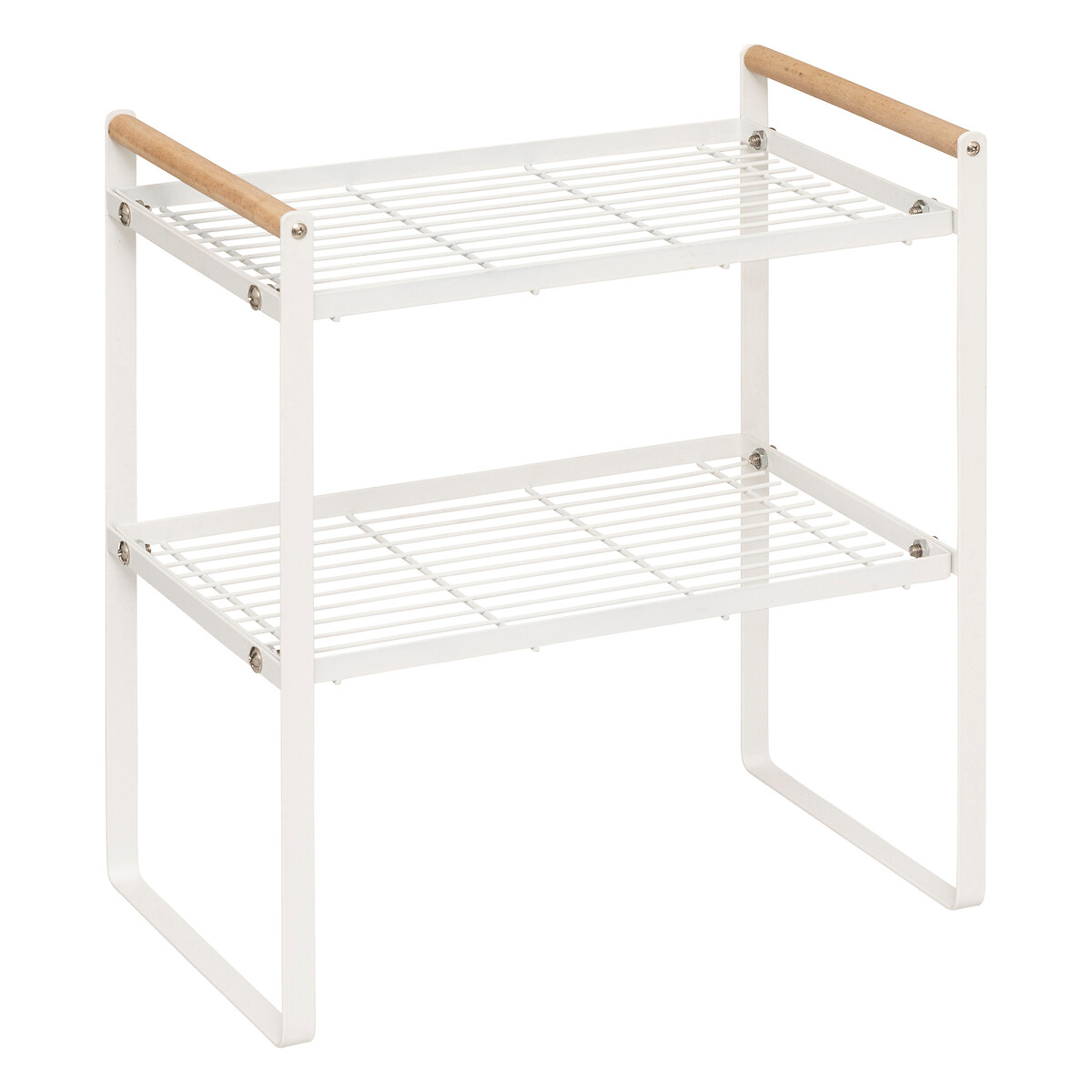 Estante de cozinha branco com 2 n&iacute;veis 37.5cm