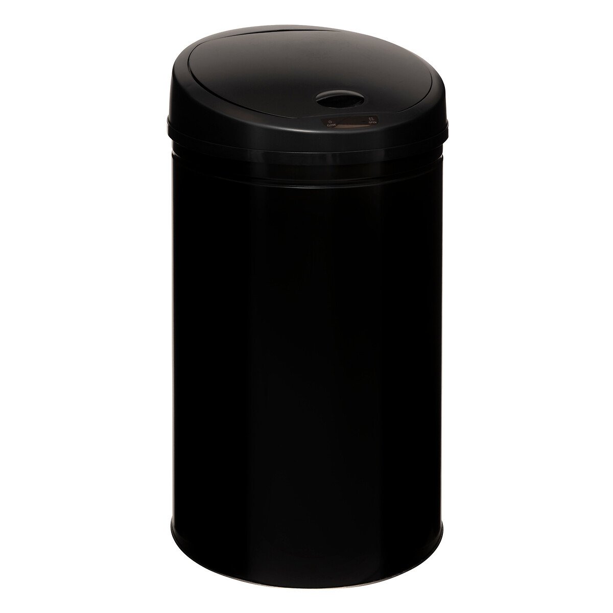 Balde do lixo com sensor autom&aacute;tico preto em inox