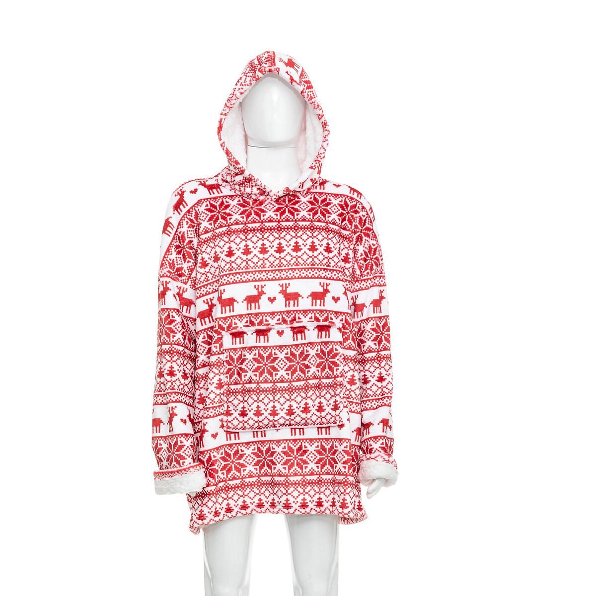 Manta camisola com capuz natal scandi 118cm