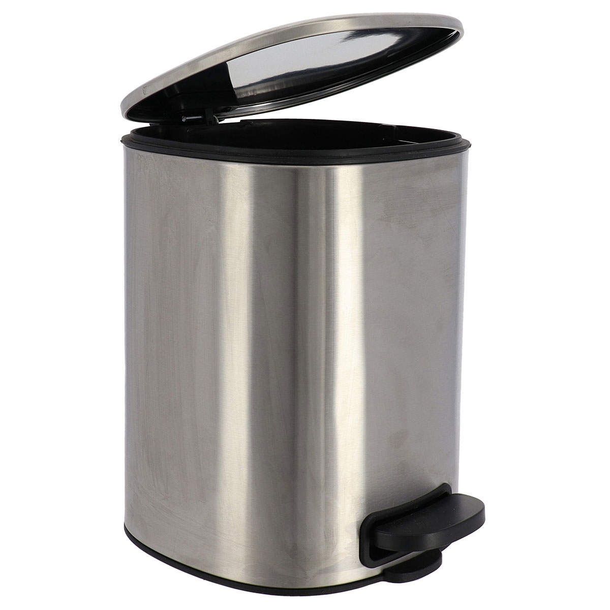 Balde wc com pedal e soft close prateado 5l