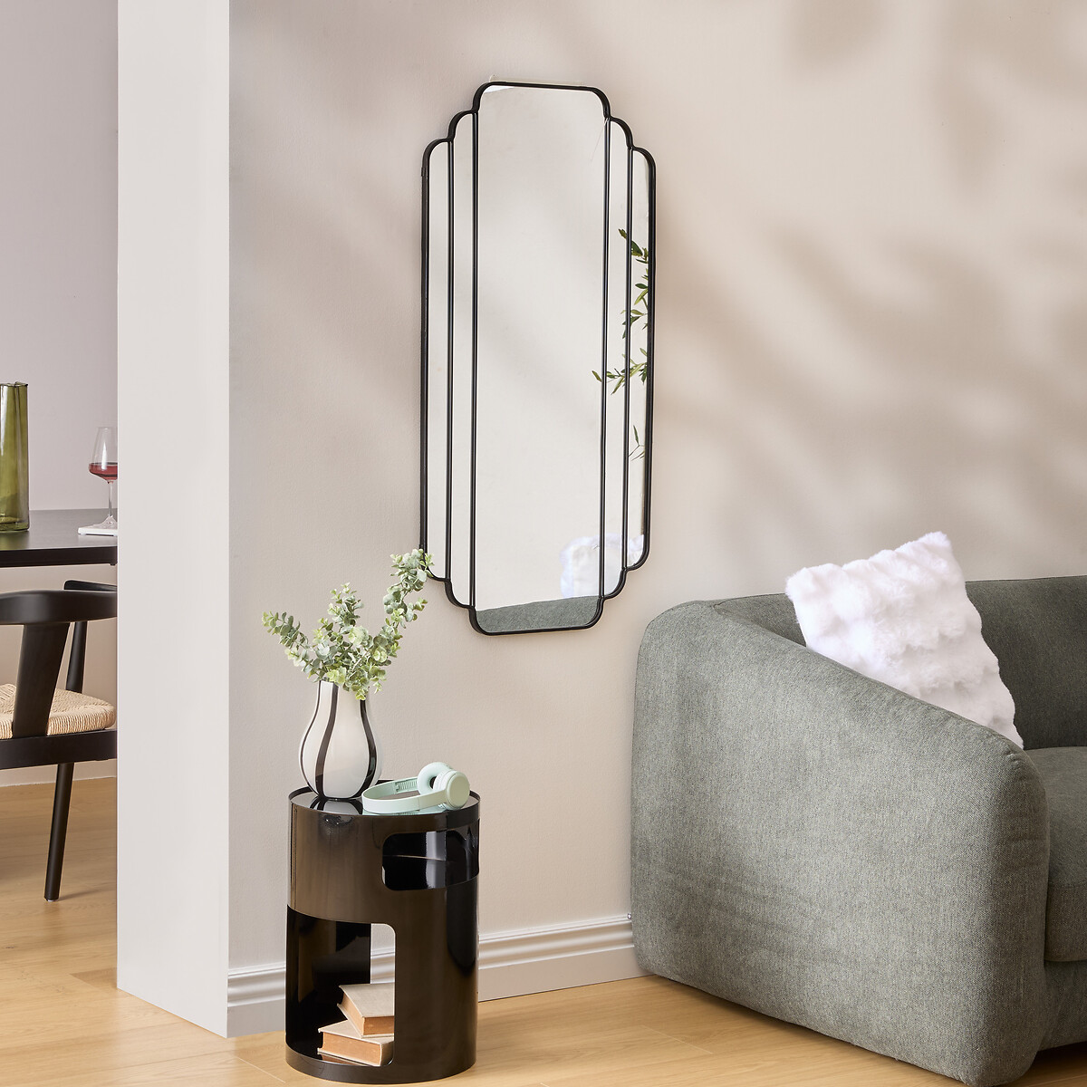 Espelho de parede BENEDITA preto 100x50cm