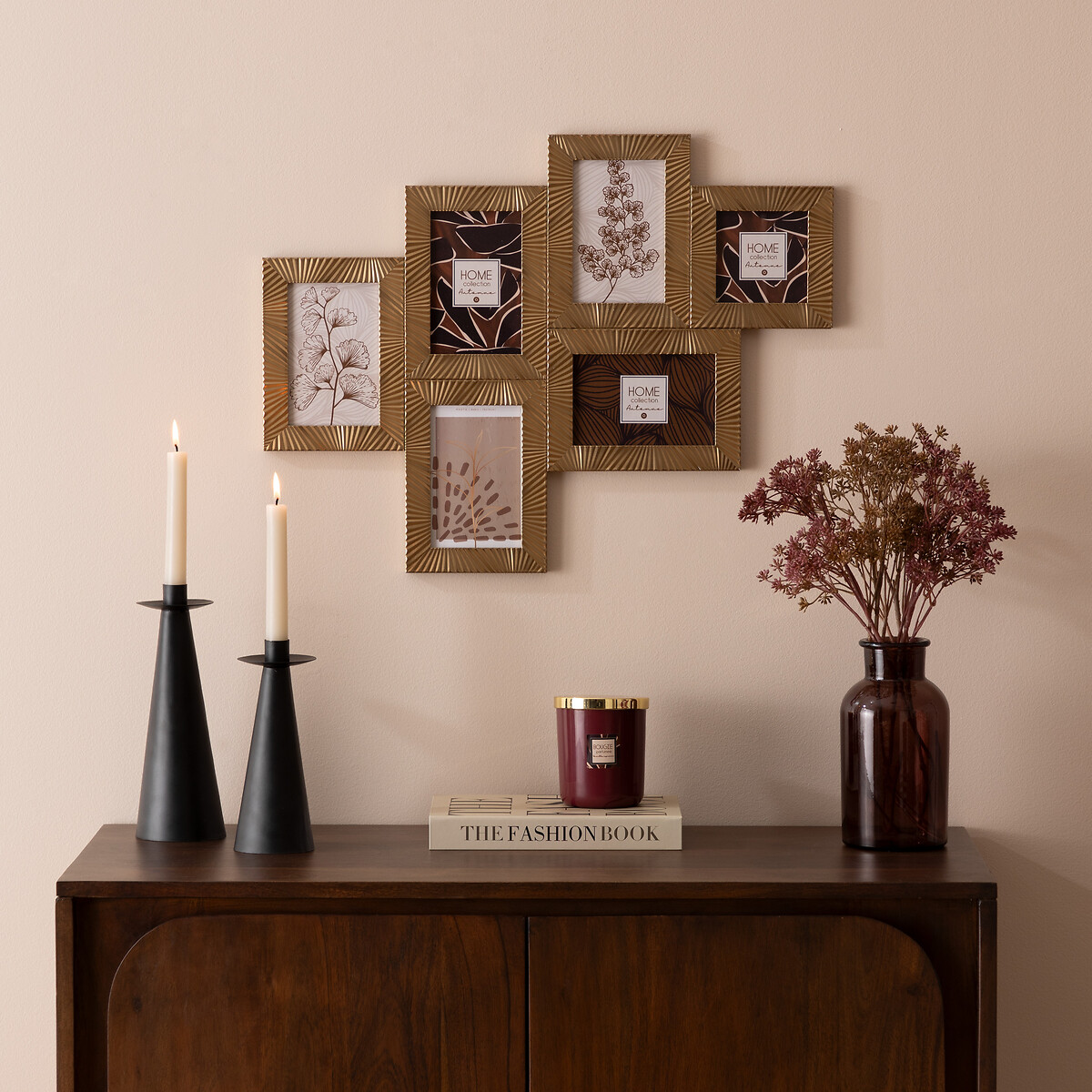 Castiçal preto em metal 24,5cm