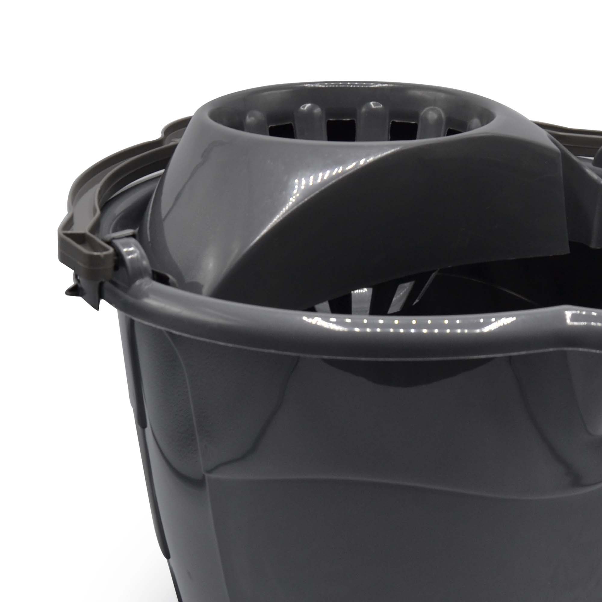 Balde redondo com espremedor cinza 12l