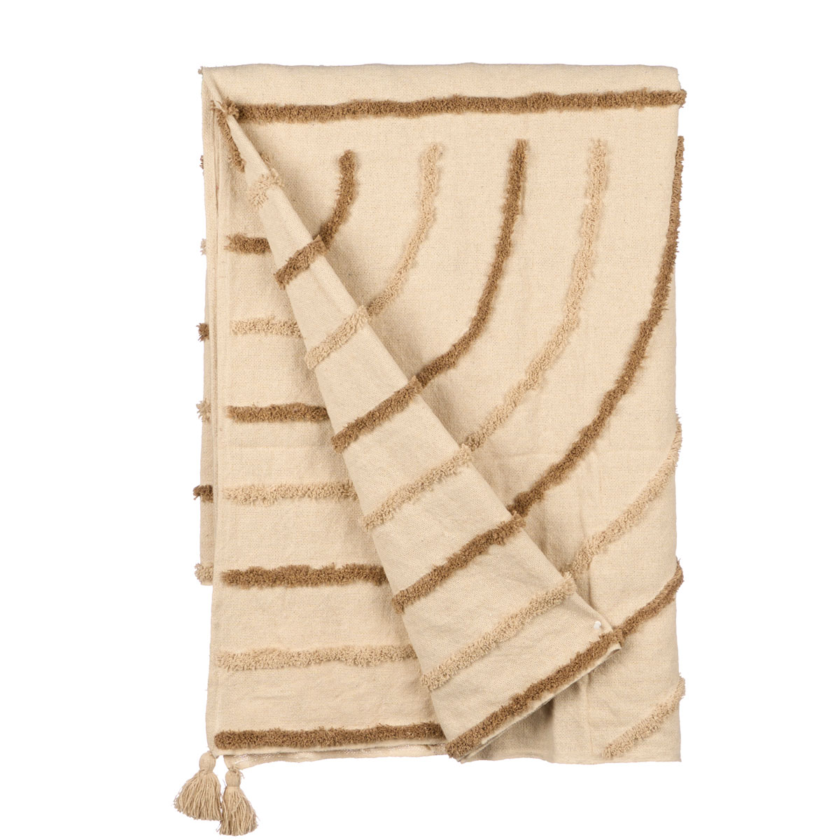 Manta riscas castanho 150x220cm