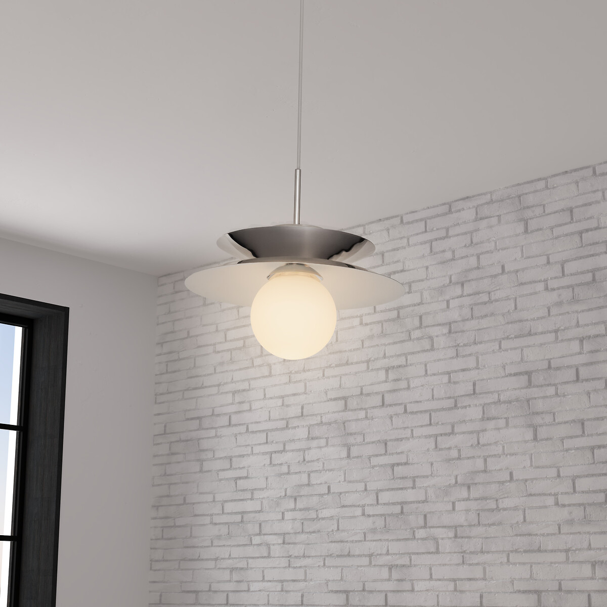 Candeeiro de teto OMIA prateado 125x38cm