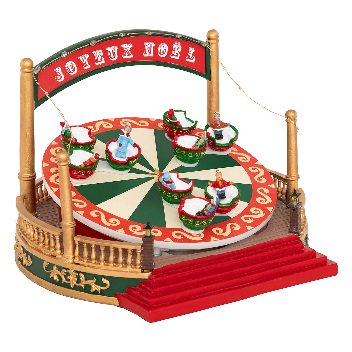 Aldeia carrossel de chávenas com luz-música-movimento 26cm,  Aldeia carrossel de chávenas com luz-música-movimento 26cm